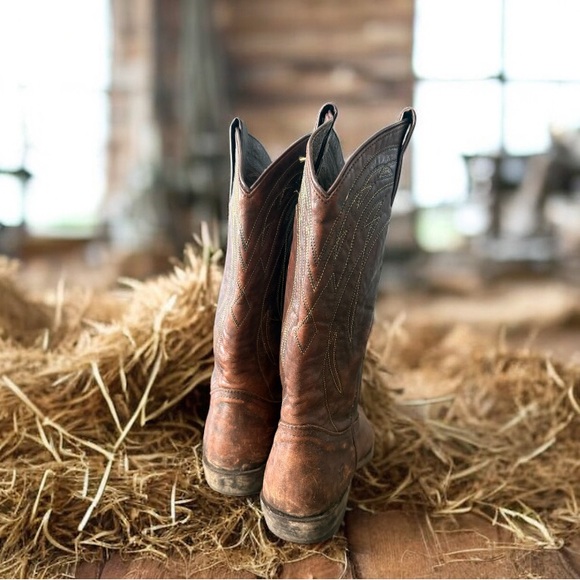 Frye Billy Women 8 B Drk Brown Western Cowgirl Core Boot 77689 F973 Pointed Toe - Picture 3 of 8